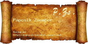 Papcsik Zsombor névjegykártya